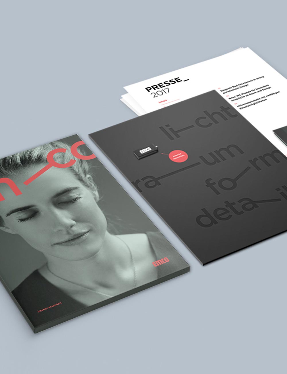 Gestaltung von Unterlagen, Presskit und Mappe für Messe