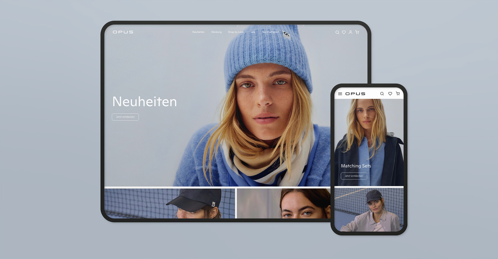 Webdesign für OPUS (Modebranche) – Konzeption und Gestaltung eines Onlineshops mit Fokus auf UX/UI und Conversion-Optimierung im E-Commerce.