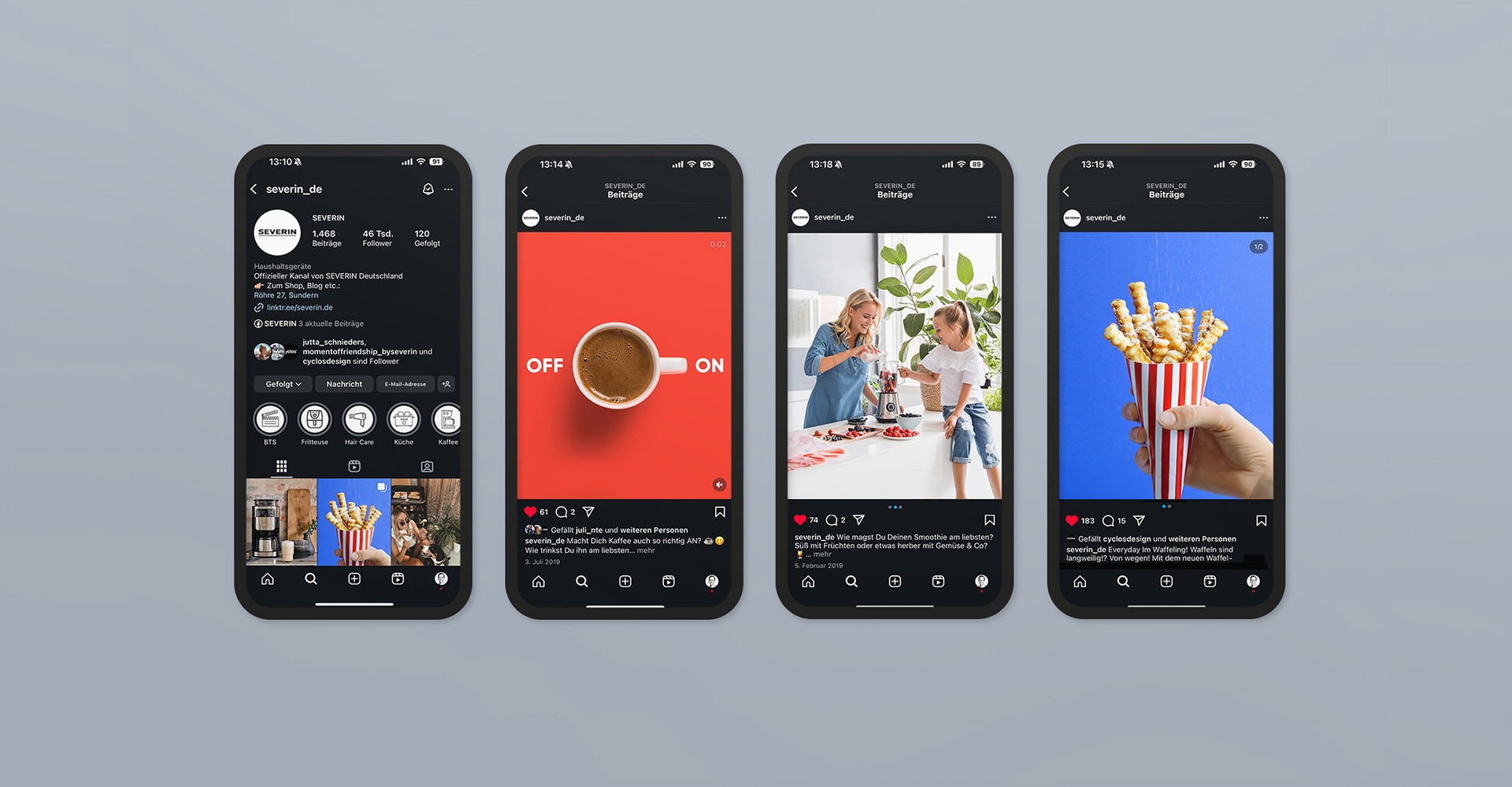 Social Media Content für Severin – visuelle Gestaltung im Bereich Food und Lifestyle