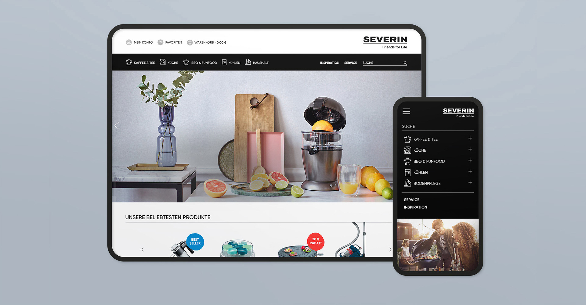Webdesign und UX/UI für Severin Onlineshop – Gestaltung für Haushaltsgeräte E-Commerce